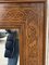 Antique Geometric Marquetry Inlaid Mahogany Mirror with Carved Crest 6