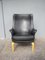 Vintage Scandinavian Black Leather Lounge Chair by Arne Norell for Arne Norell AB 1