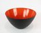 Black Metal and Red Enamel Krenit Bowl by Herbert Krenchel, 1960s 2