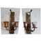 Mid-Century Italian Glass and Copper Wall Sconces, Set of 2 1