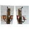 Mid-Century Italian Glass and Copper Wall Sconces, Set of 2, Image 1