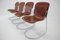 Italian Leather Dining Chairs by Willy Rizzo for Cidue, 1970s, Set of 4 3