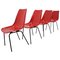 Mid-Century Red Fiberglass Dining Chairs, Czechoslovakia, 1960s, Set of 4, Image 1