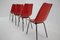 Mid-Century Red Fiberglass Dining Chairs, Czechoslovakia, 1960s, Set of 4 4