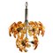 Orange and Clear Murano Glass & Chrome Chandelier from Mazzega, 1960s 1