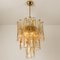 Brass Clear and Amber Spiral Glass Chandelier by Doria, 1970, Image 2