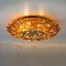 Gilded Brass and Crystal Glass Flush Mount Light by Palwa, 1960s 14