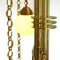 Handgemachte Kaskaden-Deckenlampe aus Messing und Glas im Art Deco Stil 18