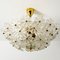Floral Glass and Brass Flush Mount Chandelier by Ernst Palme, 1970s 4
