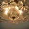 Floral Glass and Brass Flush Mount Chandelier by Ernst Palme, 1970s 11