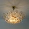 Floral Glass and Brass Flush Mount Chandelier by Ernst Palme, 1970s 9