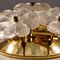 Floral Glass and Brass Flush Mount Chandelier by Ernst Palme, 1970s 17