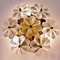 Floral Glass and Brass Flush Mount Chandelier by Ernst Palme, 1970s 16