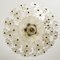 Floral Glass and Brass Flush Mount Chandelier by Ernst Palme, 1970s 15