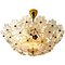 Floral Glass and Brass Flush Mount Chandelier by Ernst Palme, 1970s 1