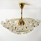Floral Glass and Brass Flush Mount Chandelier by Ernst Palme, 1970s 5