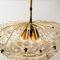 Floral Glass and Brass Flush Mount Chandelier by Ernst Palme, 1970s 14