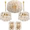 Large Palazzo Light Fixture in Gilt Brass and Glass by J.T. Kalmar 15
