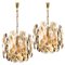 Large Citrus Swirl Smoked Glass Chandeliers, Austria, 1969, Set of 2 10