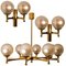 Chandelier with Opaline Brass in the Style of Sciolari 18