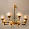 Chandelier with Opaline Brass in the Style of Sciolari 2