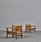 Danish Modern No. 2226 Spanish Chairs in Oak and Saddle Leather by Børge Mogensen, Set of 2 2