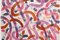 Dittico Natalia romana, astratto dipinto di nastri rosa caldi, acrilico su carta, 2021, Immagine 7
