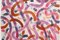 Natalia Roman, Abstract Painting Diptych of Warm Pink Ribbons, Acrylic on Paper, 2021, Image 7