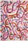 Dittico Natalia romana, astratto dipinto di nastri rosa caldi, acrilico su carta, 2021, Immagine 5