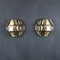 Hexagonal Gold Brass and Crystal Sconces, 1960s, Set of 2 8