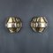 Hexagonal Gold Brass and Crystal Sconces, 1960s, Set of 2, Image 8