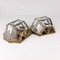 Hexagonal Gold Brass and Crystal Sconces, 1960s, Set of 2 3