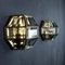 Hexagonal Gold Brass and Crystal Sconces, 1960s, Set of 2 2