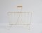 Mid-Century Gold Metal Magazine Rack with Wooden Handle 4