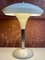 Lampada da tavolo in stile Bauhaus bianca e cromata, Immagine 1
