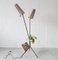Metal Tripod Floor Lamp with Paper Holder and Flower Pot Stand, France, 1950s 3
