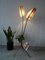 Dreibeinige Stehlampe aus Metall mit Papierhalter und Blumentopfständer, Frankreich, 1950er 12