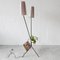 Metal Tripod Floor Lamp with Paper Holder and Flower Pot Stand, France, 1950s 5