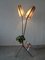 Dreibeinige Stehlampe aus Metall mit Papierhalter und Blumentopfständer, Frankreich, 1950er 4