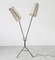 Metal Tripod Floor Lamp with Paper Holder and Flower Pot Stand, France, 1950s 2