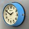 Horloge Murale Industrielle Vintage en Quartz Bleu de Seiko, 1970s 11