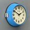 Horloge Murale Industrielle Vintage en Quartz Bleu de Seiko, 1970s 8