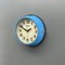 Reloj de pared industrial vintage de cuarzo azul de Seiko, años 70, Imagen 3