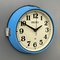 Vintage Industrial Blue Quartz Wall Clock from Seiko, 1970s, Image 10