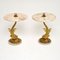 Antique Marble & Brass Side Tables, 1930s, Set of 2 1