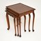 Antique Queen Anne Style Burr Walnut Nesting Tables, 1920s, Set of 3 3