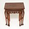 Antique Queen Anne Style Burr Walnut Nesting Tables, 1920s, Set of 3, Image 2