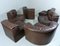 Ds11 Brown Leather Modular Sofa from de Sede, 1970s, Set of 6 10