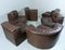 Ds11 Brown Leather Modular Sofa from de Sede, 1970s, Set of 6, Image 10