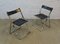 Chaises Vintage Industrielles avec Ceintures en Cuir, Set de 2 1